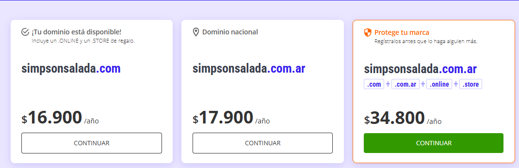 Consulta de disponibilidad de dominios